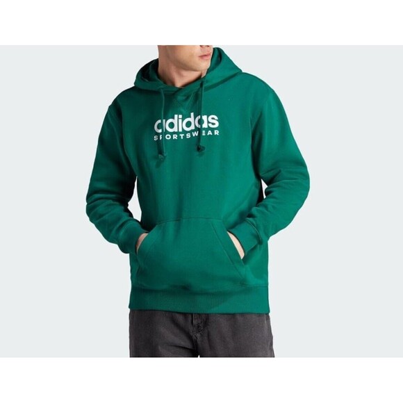 adidas Men's All Szn Fleece Hoodie Size XL Collegiate Green Brand New - Picture 3 of 6